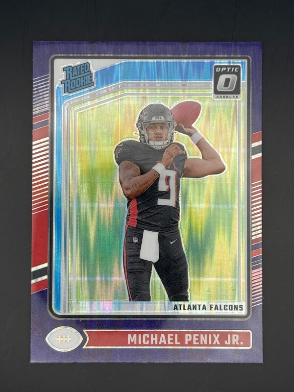 Michael Penix 2024 Optic Purple Shock RC Michael Penix 2024 Optic Purple Shock RC